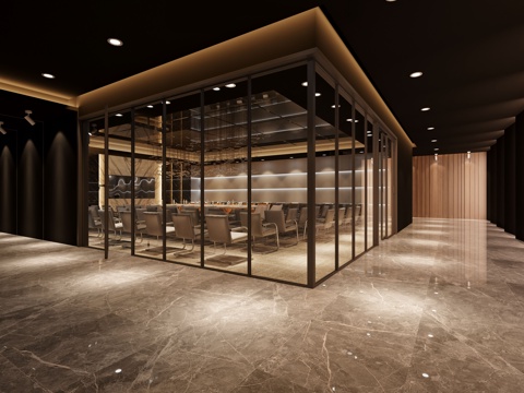  现代会议室3d模型 