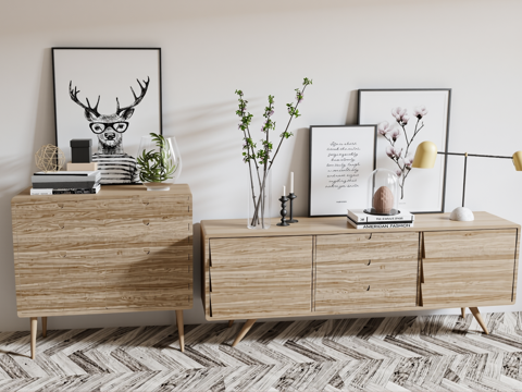 北欧玄关柜端景柜su模型