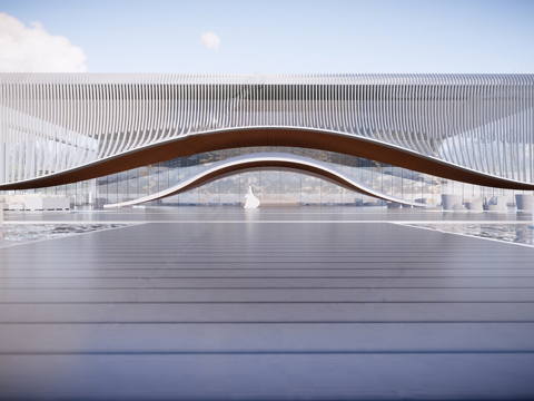 现代艺术展览馆建筑 美术馆 博物馆su模型