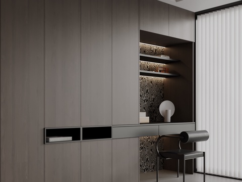 现代衣柜 梳妆台su模型