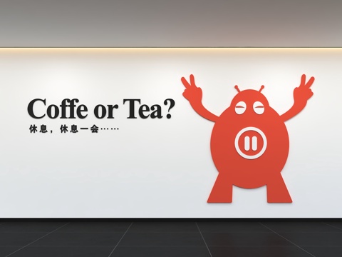  现代办公室文化墙 标语 口号 展示墙 背景墙 办公 会议室3d模型 