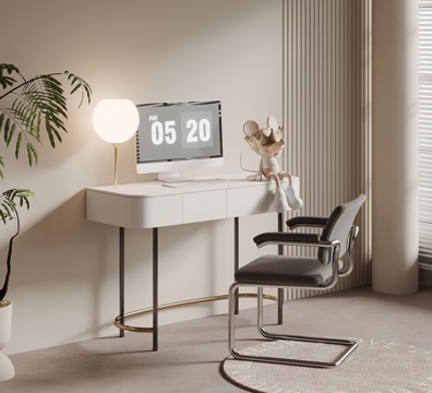 现代简约书桌椅 学习桌椅su模型