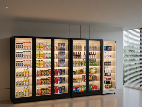 商铺冰柜su模型