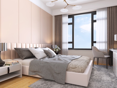  现代风格女儿房3d模型 