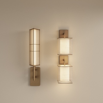 现代金属壁灯 床头壁灯 镜前壁灯 长条壁灯 轻奢壁灯su模型