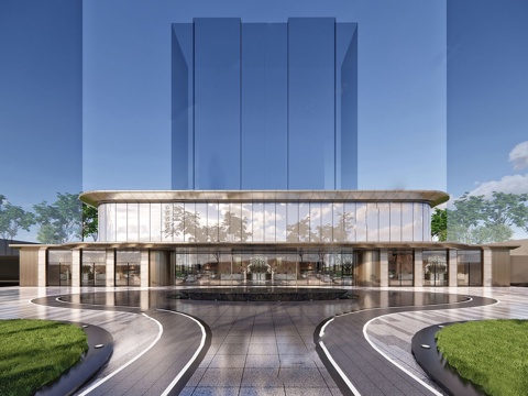 现代售楼处建筑 售楼部建筑su模型