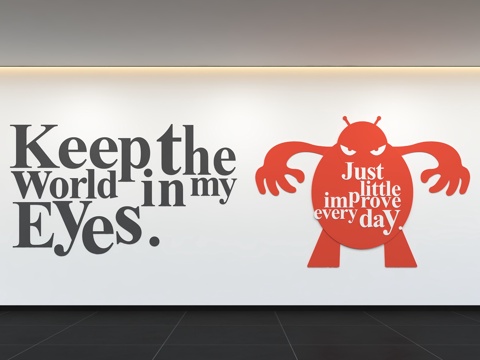  现代办公室文化墙 标语 口号 展示墙 背景墙 办公 会议室3d模型 