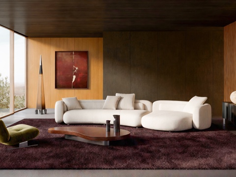  现代意式家居客厅 现代意式客厅3d模型 