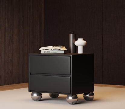 现代意式床头柜su模型