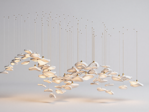 现代装饰吊灯 大型吊灯 酒店吊灯 玻璃吊灯 水晶吊灯 大厅吊su模型