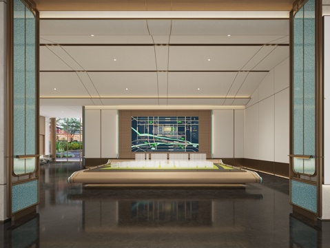  轻奢宋风售楼处沙盘3d模型 