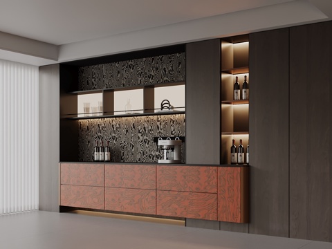  现代意式酒柜3d模型 