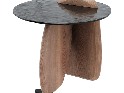  北欧简约茶几 茶几 简约茶几 客厅茶几 圆形茶几 木质茶几3d模型 