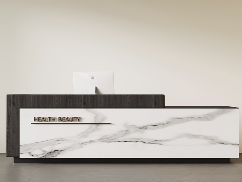 现代意式前台 接待台 招待台su模型