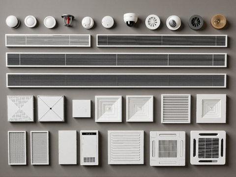 空调风口  监控  新风系统su模型