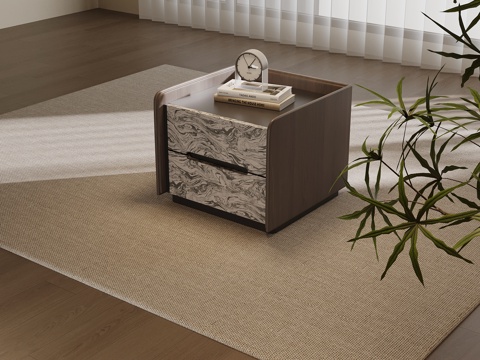 现代意式床头柜su模型