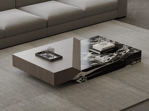 现代意式茶几su模型