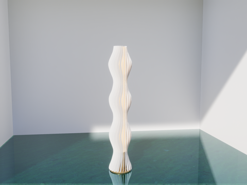 艺术波浪落地灯su模型