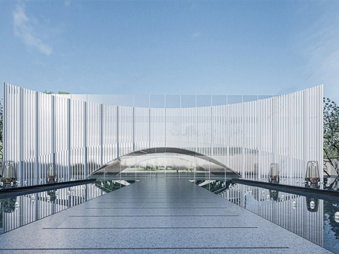 现代售楼处建筑 售楼部建筑su模型