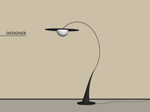 现代落地灯su模型