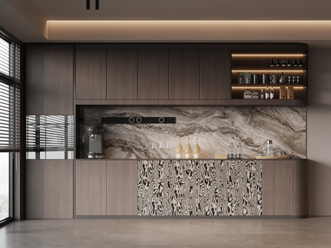  意式备餐柜3d模型 