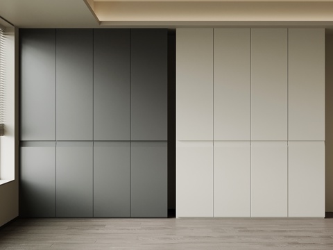 现代极简衣柜su模型