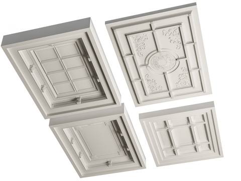  现代开放办公区吊灯 管道吊顶吊灯 拼接吊灯 公共办公区吊灯3d模型 