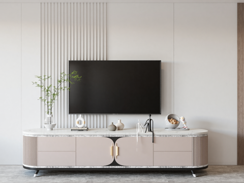 现代电视柜su模型