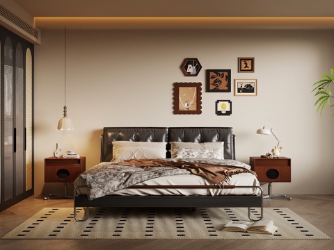  法式卧室3d模型 