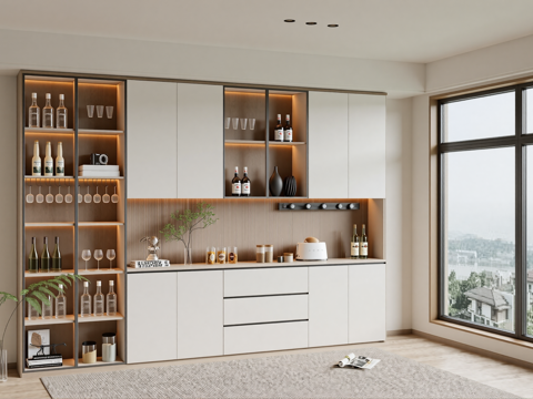 现代餐边柜su模型