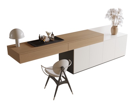 现代卧室梳妆台su模型