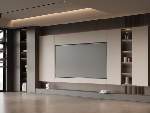  意式电视背景墙3d模型 