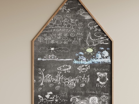  现代墙饰 黑板3d模型 