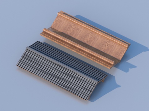  屋檐 挑檐 瓦片 建筑 构件3d模型 
