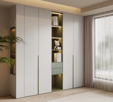 现代简约衣柜 儿童房衣柜su模型