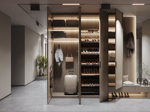  现代玄关柜3d模型 