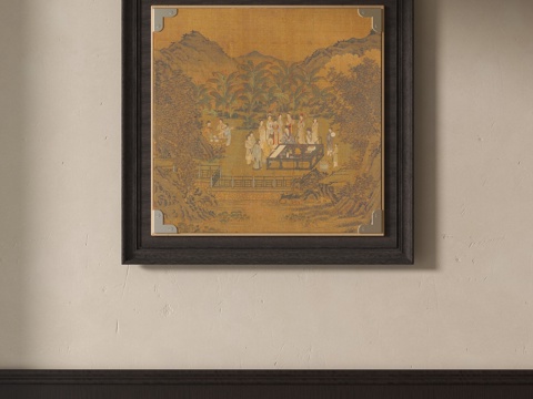 新中式装饰画su模型