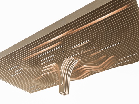  现代开放办公区吊灯 管道吊顶吊灯 拼接吊灯 公共办公区吊灯3d模型 