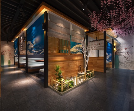  日式寿司店 日式装饰画3d模型 