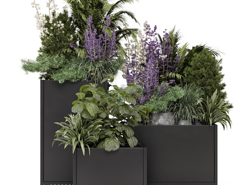  花瓶花卉3d模型 