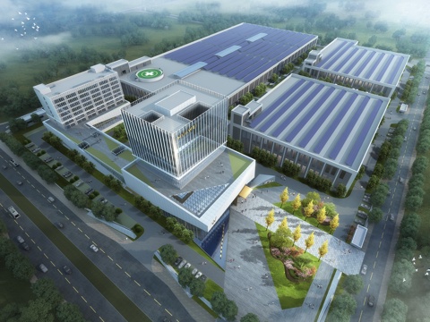  现代 办公楼 厂房 产业园 鸟瞰3D模型3d模型 