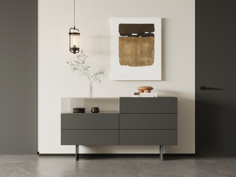 现代简约玄关柜 边柜 斗柜su模型