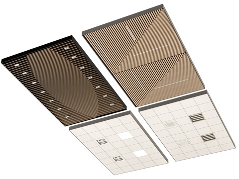  现代开放办公区吊灯 管道吊顶吊灯 拼接吊灯 公共办公区吊灯3d模型 