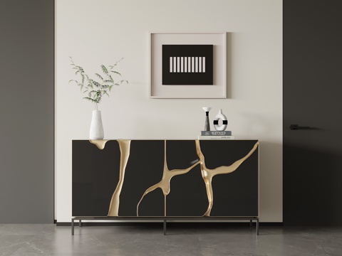 现代简约玄关柜 边柜 端景柜su模型