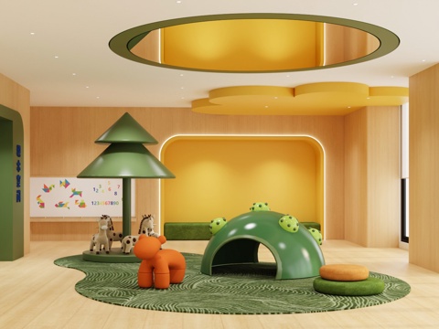  幼教空间 幼儿园多功能室 早教 儿童乐园 玩具墙面 积乐园3d模型 