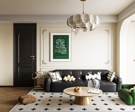  法式客厅3d模型 