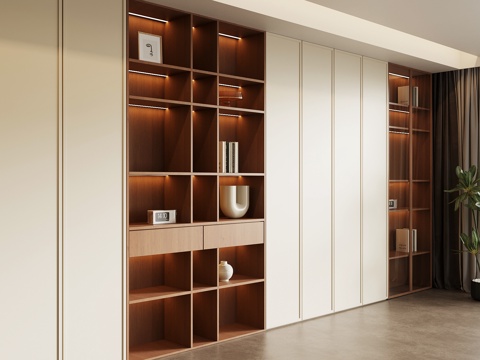 中古风书柜su模型