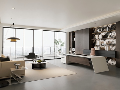  现代简约经理办公室 意式经理办公室3d模型 