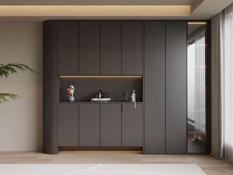  现代简约鞋柜 入户鞋柜3d模型 