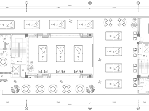 1200平台球室 最新平面施工图合集cad施工图